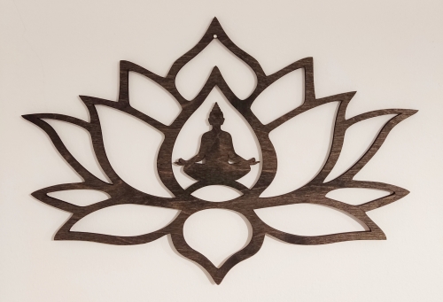 L�tuszvir�g Buddha (medit�ci�s fali dekor�ci�)